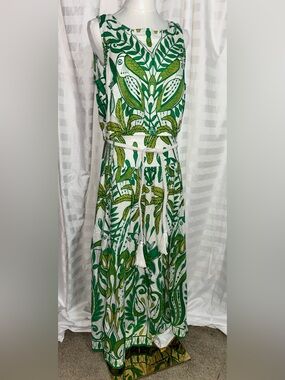 Rachel Zoe Skirt Top 2 pc. Set Tropical  Leaf Print Tassel Rope Belt NWT XS